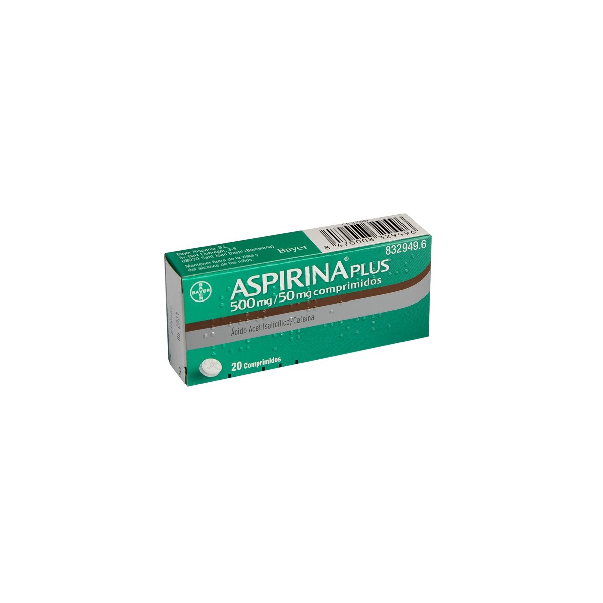 ASPIRINA PLUS 500 mg 50 mg COMPRIMIDOS 20...