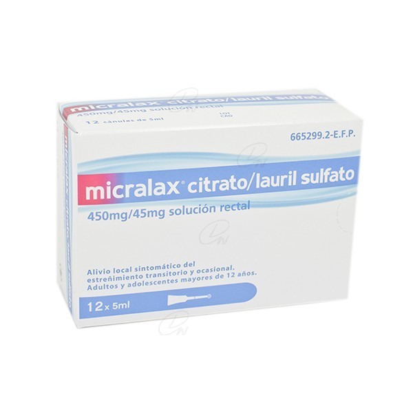 MICRALAX CITRATOLAURIL SULFOACETATO 450 mg45 mg solucion...