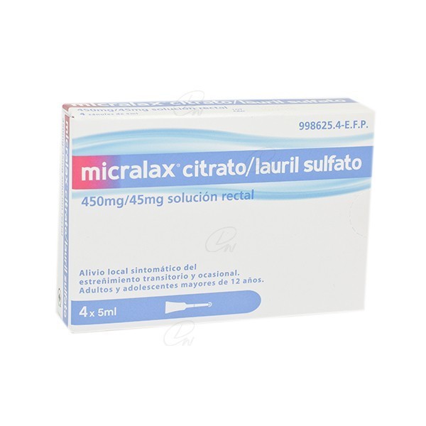 MICRALAX CITRATOLAURIL SULFOACETATO 450 mg45 mg solucion...