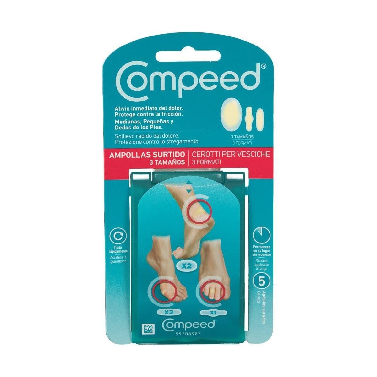 COMPEED AMPOLLAS HIDROCOLOIDE PACK MIXTO 5 U