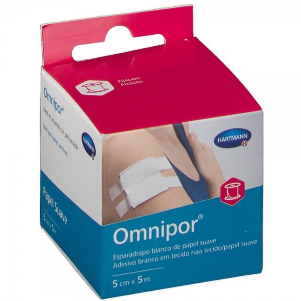 ESPARADRAPO HIPOALERGICO OMNIPOR PAPEL 1 UNIDAD 5 M X 5 CM