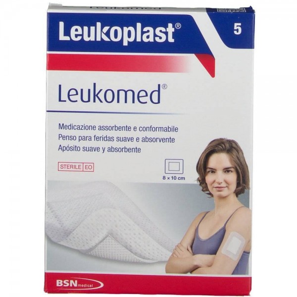 LEUKOMED APOSITO ESTERIL ADH 5 UNIDADES 10 CM X 8 CM