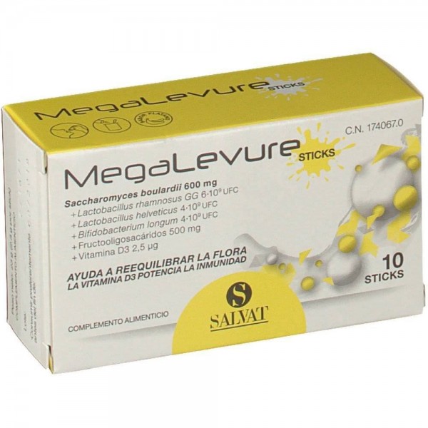 MEGALEVURE  10 STICKS SABOR PLATANO