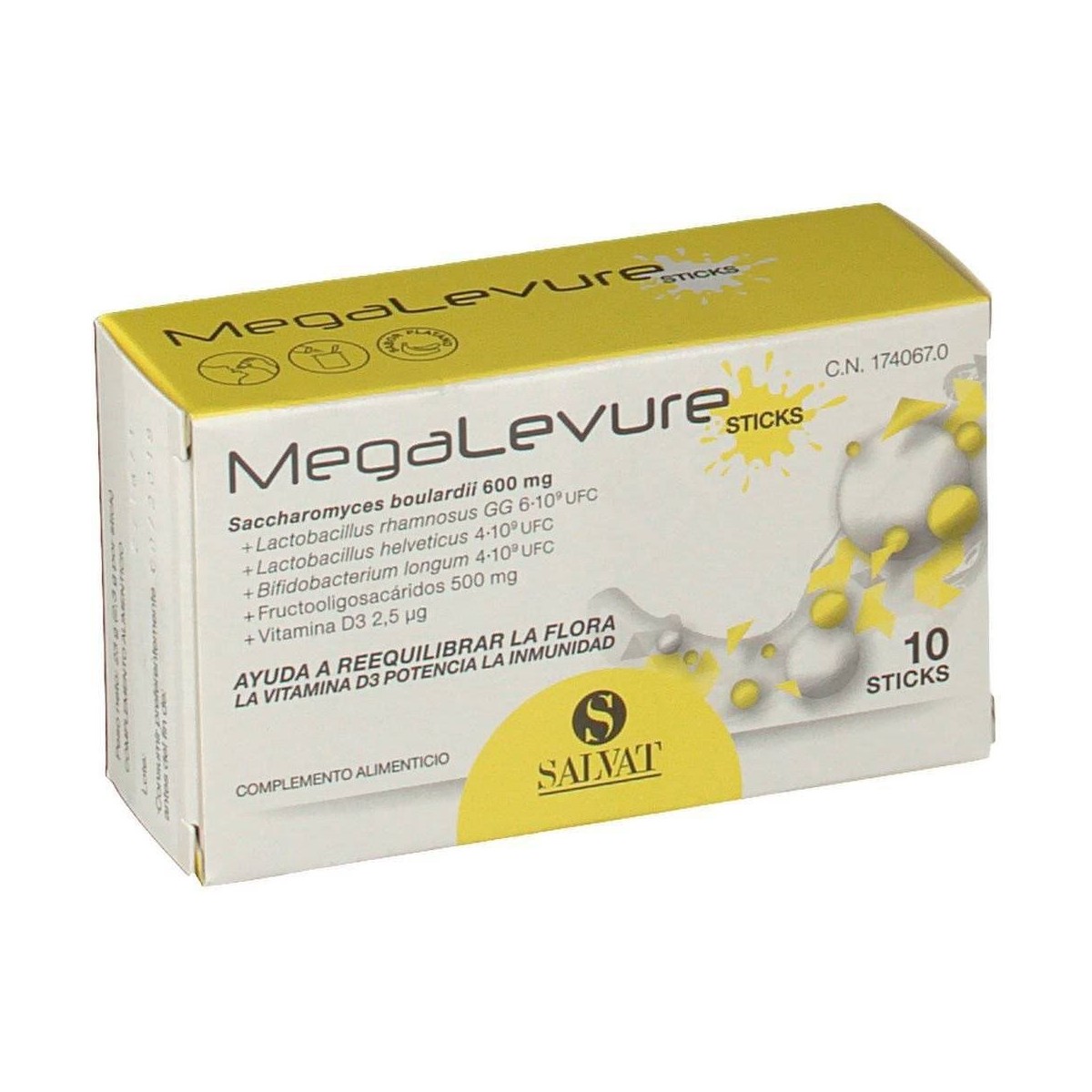 MEGALEVURE  10 STICKS SABOR PLATANO