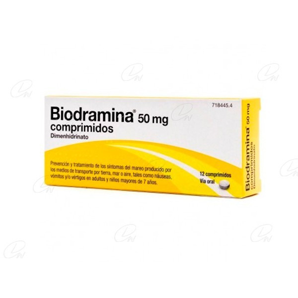 BIODRAMINA 50 mg COMPRIMIDOS 12 comprimidos