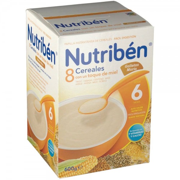 NUTRIBEN 8 CEREALES Y MIEL GALLETAS MARIA  1 ENVASE 600 G