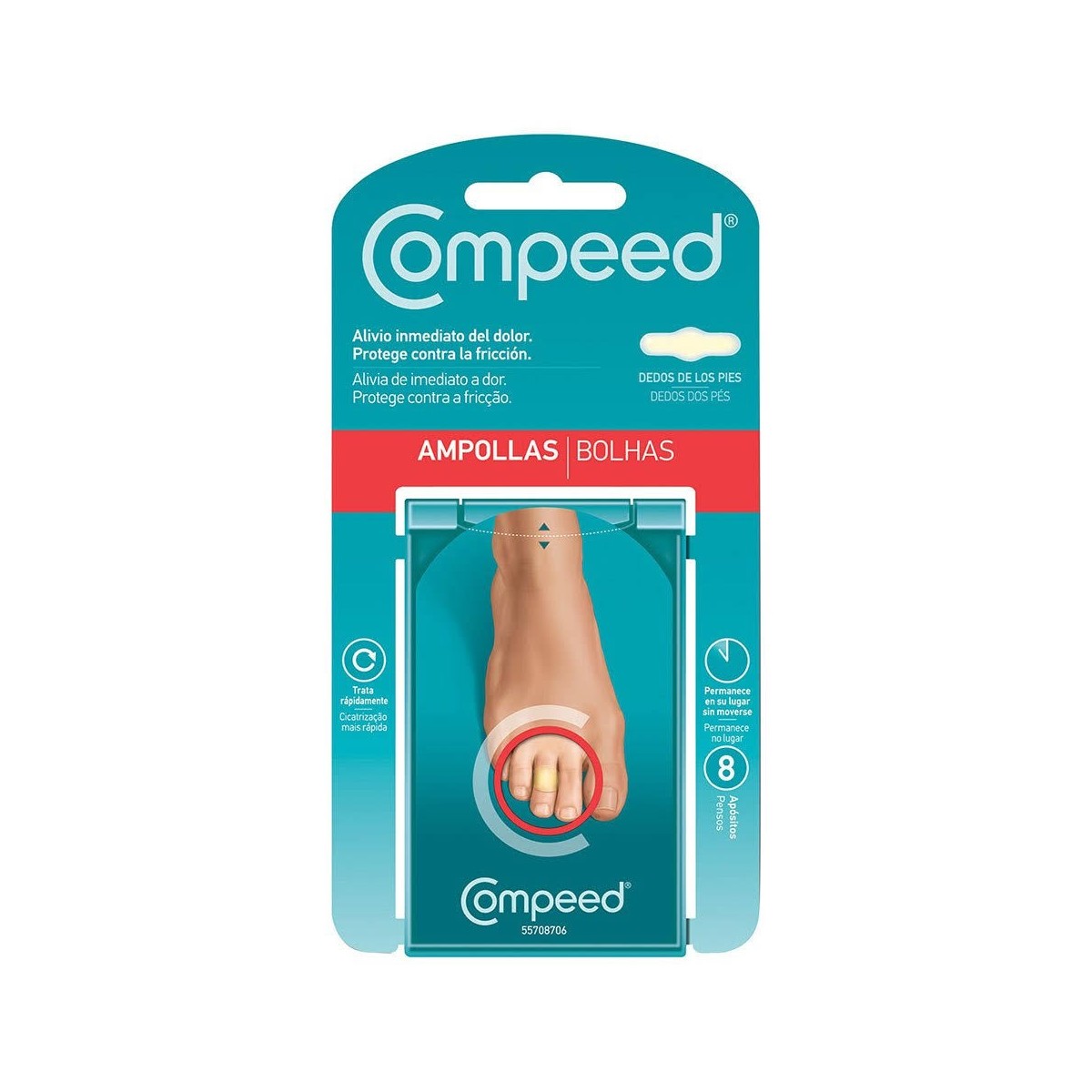 COMPEED AMPOLLAS HIDROCOLOIDE DEDOS PIES 8 U