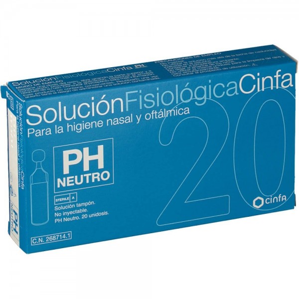 CINFA SOLUCION FISIOLOGICA  MONODOSIS 5 ML 20 U
