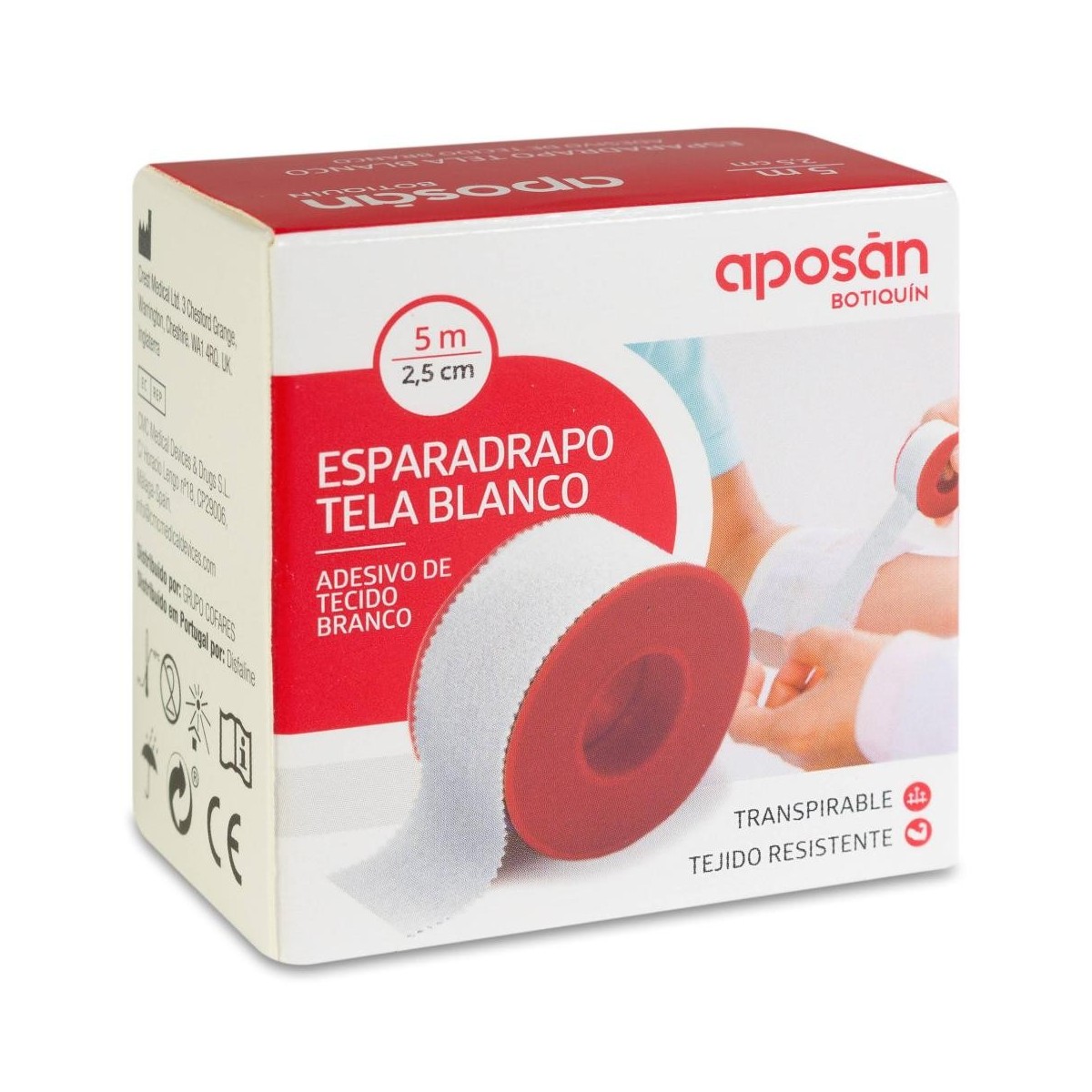 ESPARADRAPO APOSAN TELA 1 UNIDAD 5 M X 25 CM...