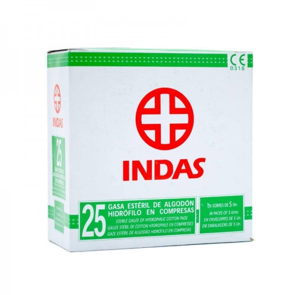 GASA ESTERIL ALGODON HIDROFILO COMPRESAS INDAS 5 SOBRES 5...