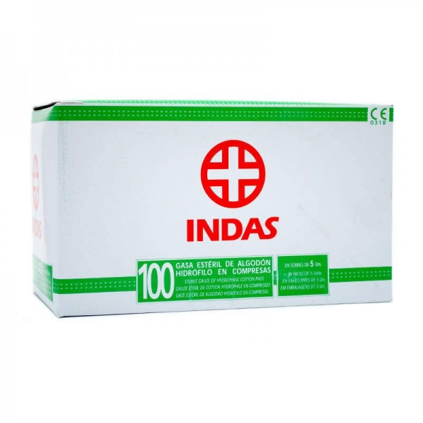 GASA ESTERIL ALGODON HIDROFILO COMPRESAS INDAS 20 SOBRES...