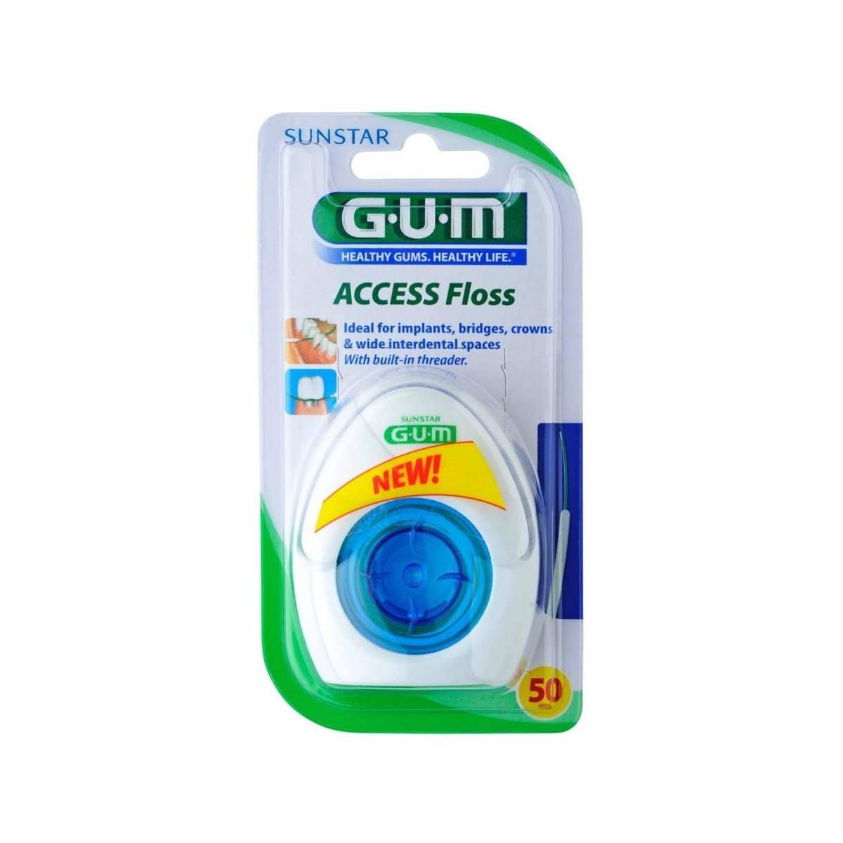 GUM IMPLANT FLOSS SIN CERA SEDA DENTAL IMPLANTES