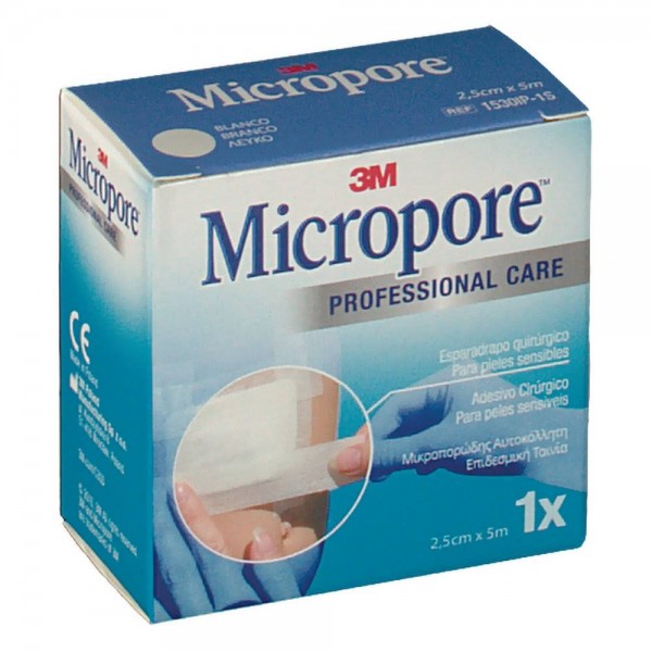 ESPARADRAPO HIPOALERGICO MICROPORE PAPEL 1 UNIDAD 5 M X...