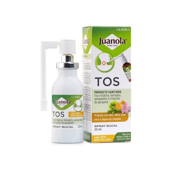 JUANOLA TOS SPRAY BUCAL ENVASE 120 ML  SABOR MIEL MENTOLADA