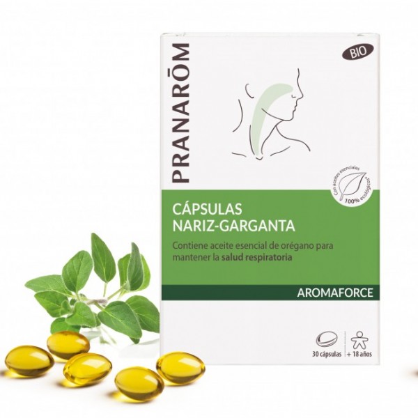 PRANAROM AROMAFORCE NARIZ GARGANTA 30 CAPSULAS