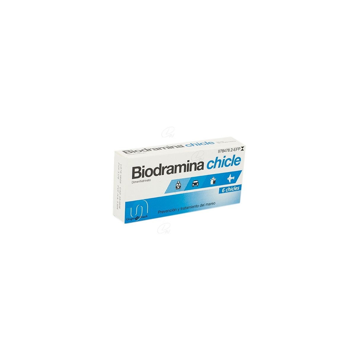 BIODRAMINA 20 mg CHICLES MEDICAMENTOSOS 6 chicles