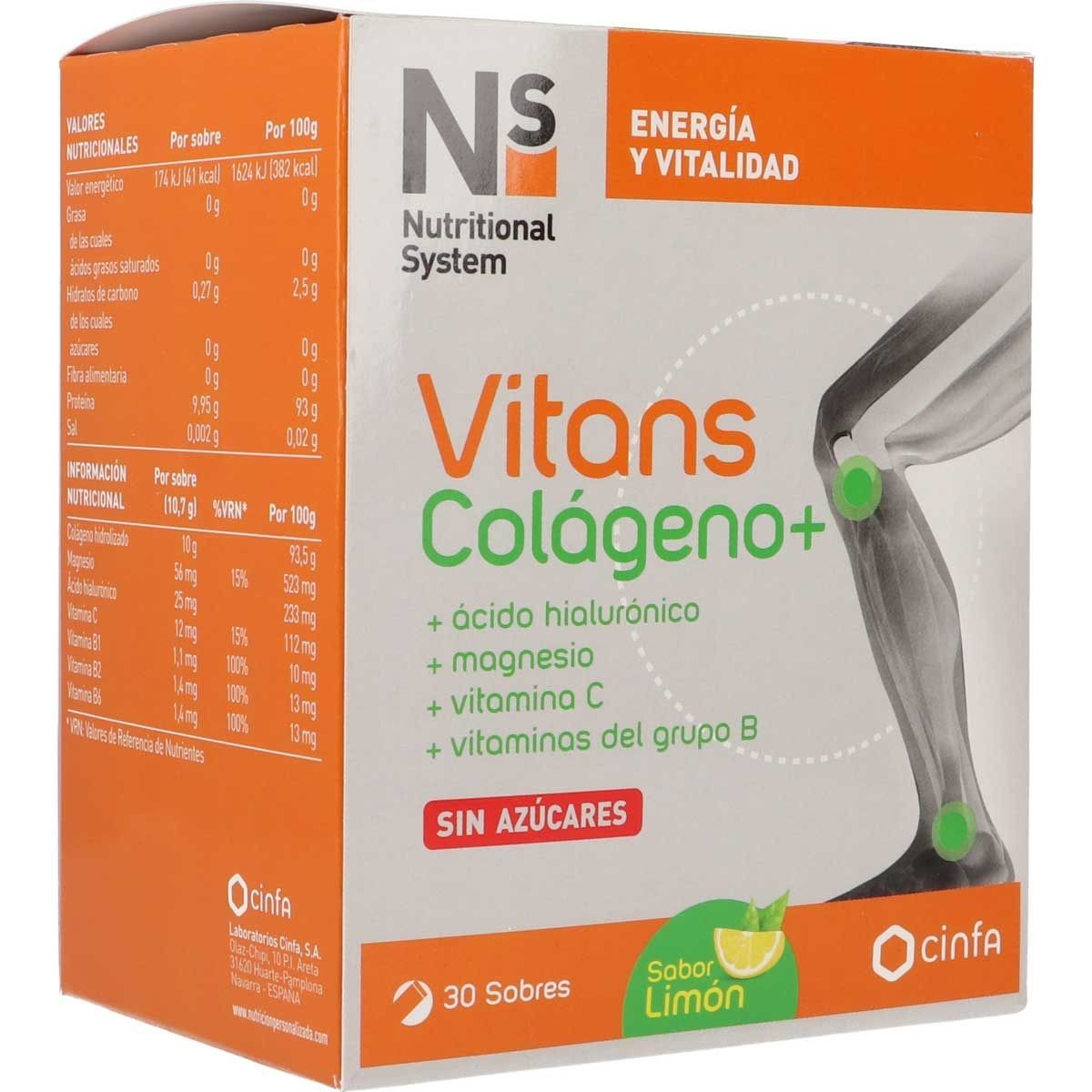 NS VITANS COLAGENO  30 SOBRES 107 G SABOR LIMON