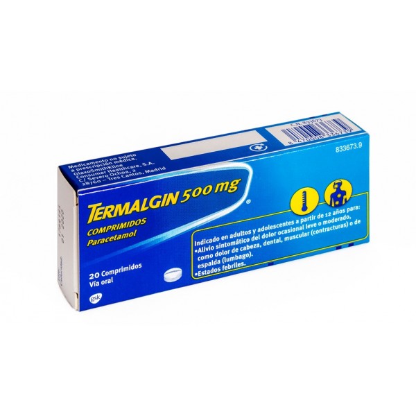TERMALGIN 500 mg COMPRIMIDOS 20 comprimidos