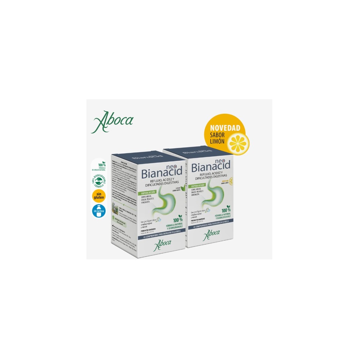 NEOBIANACID 45 COMPRIMIDOS SABOR LIMÓN