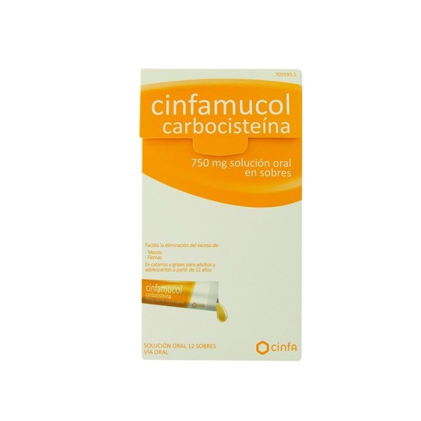 CINFAMUCOL CARBOCISTEINA 750 MG 12 SOBRES