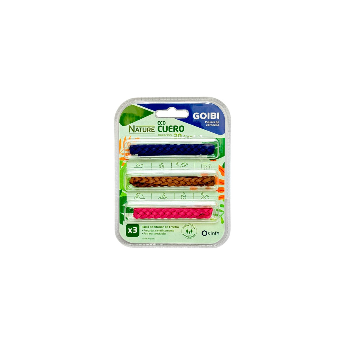 GOIBI PULSERA CITRONELLA ECO CUERO 3UNI
