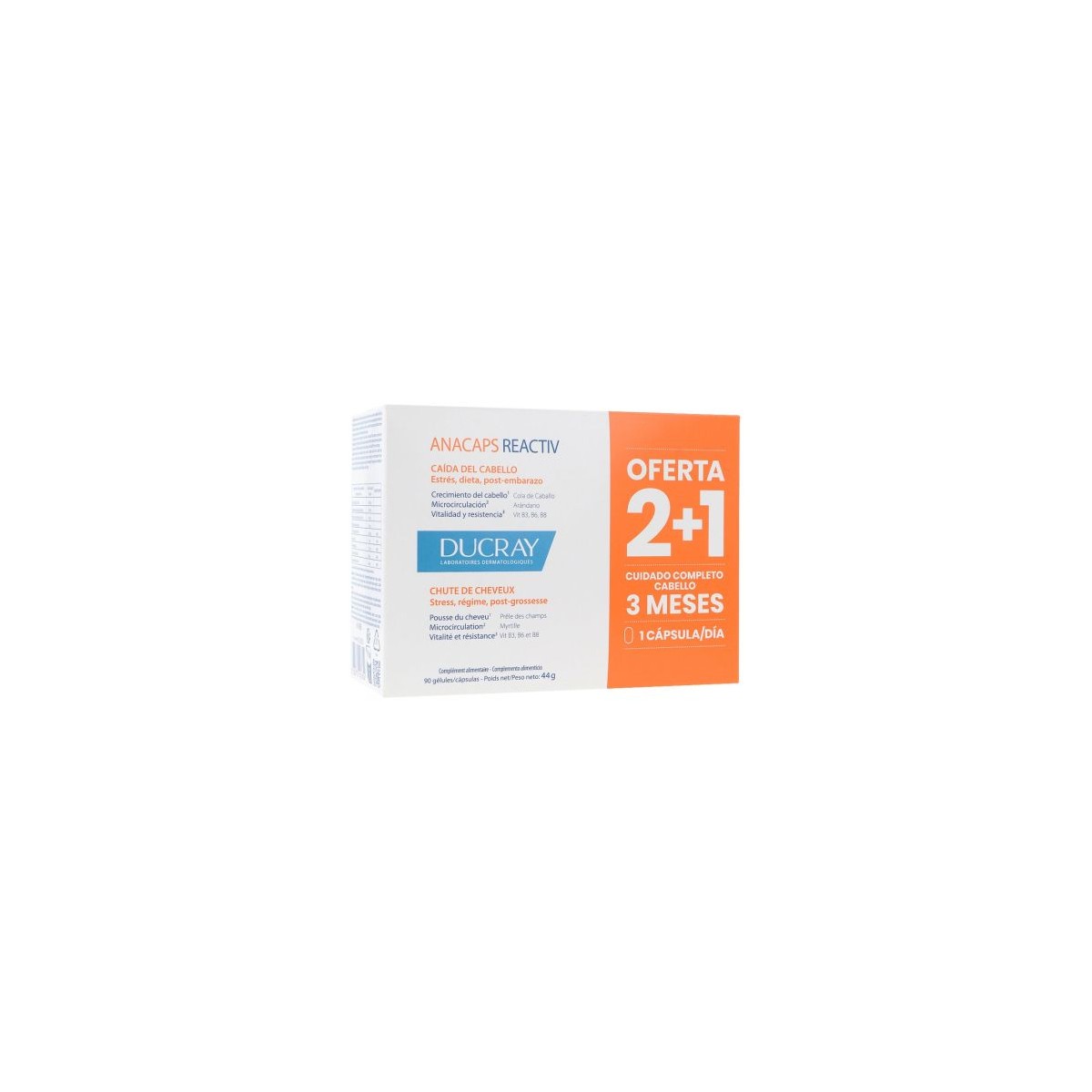 ANACAPS REACTIV CABELLO Y UÑAS DUCRAY 3 ENVASES...