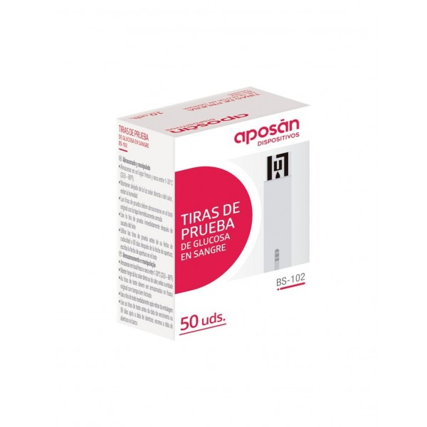 TIRAS REACTIVAS GLUCEMIA APOSAN 50 UNIDADES