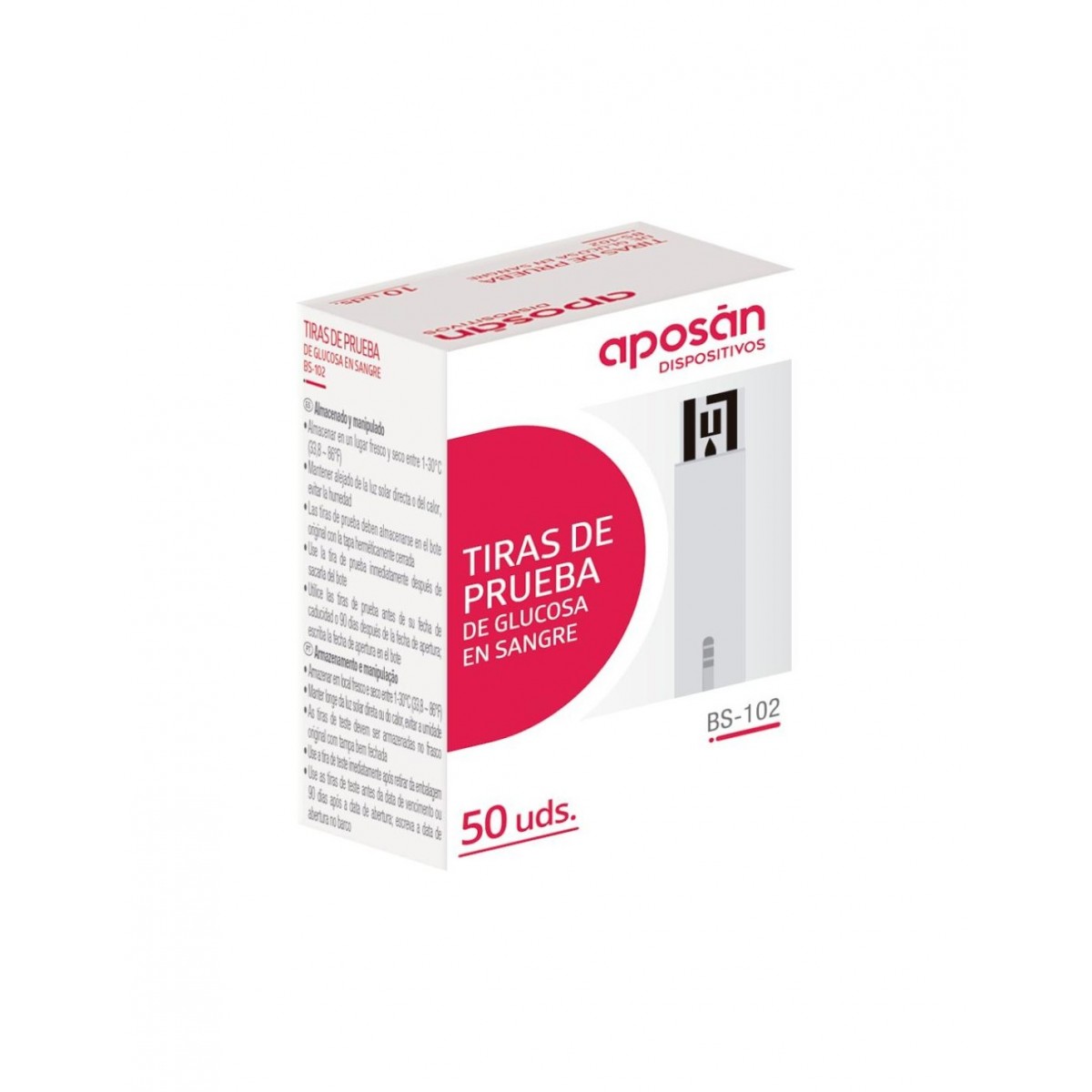 TIRAS REACTIVAS GLUCEMIA APOSAN 50 UNIDADES