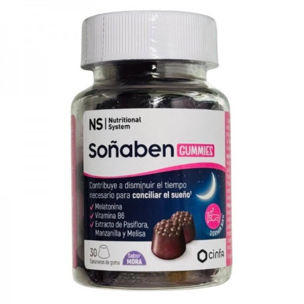 NS SOÑABEN GUMMIES 30 CARAMELOS DE GOMA SABOR MORA