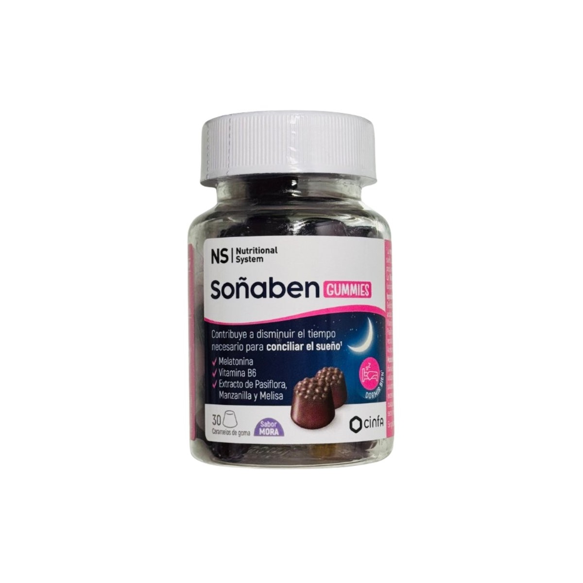 NS SOÑABEN GUMMIES 30 CARAMELOS DE GOMA SABOR MORA