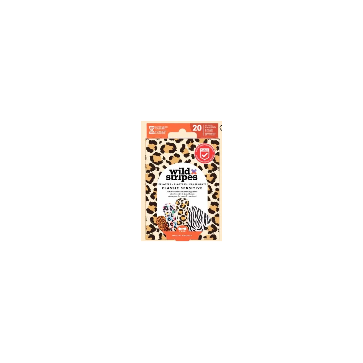 WILD STRIPES TIRITAS ANIMALES PRINT 20 UNIDADES