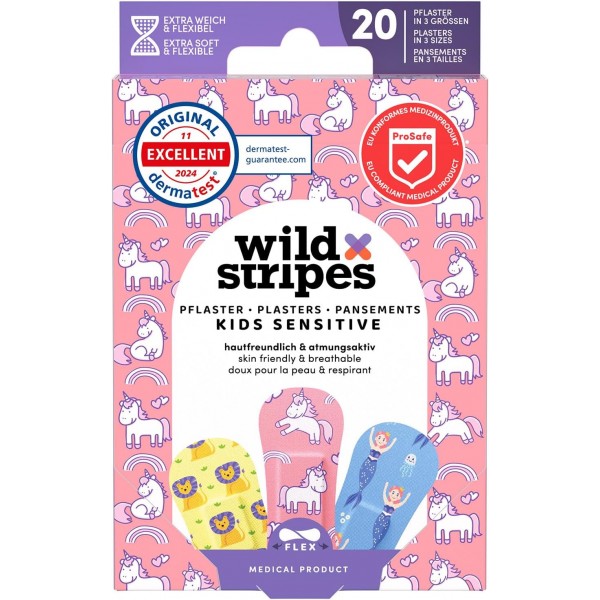 WILD STRIPES TIRITAS UNICORNIO 20 UNIDADES