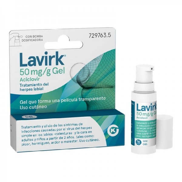 LAVIRK 50 MG/G GEL CUTANEO 1 TUBO 5 G + BOMBA DOSIFICADORA
