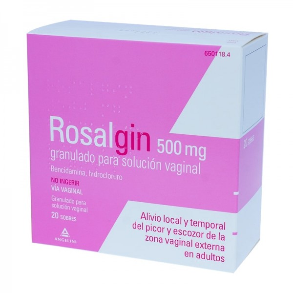ROSALGIN 500 mg GRANULADO PARA SOLUCION VAGINAL 20 sobres