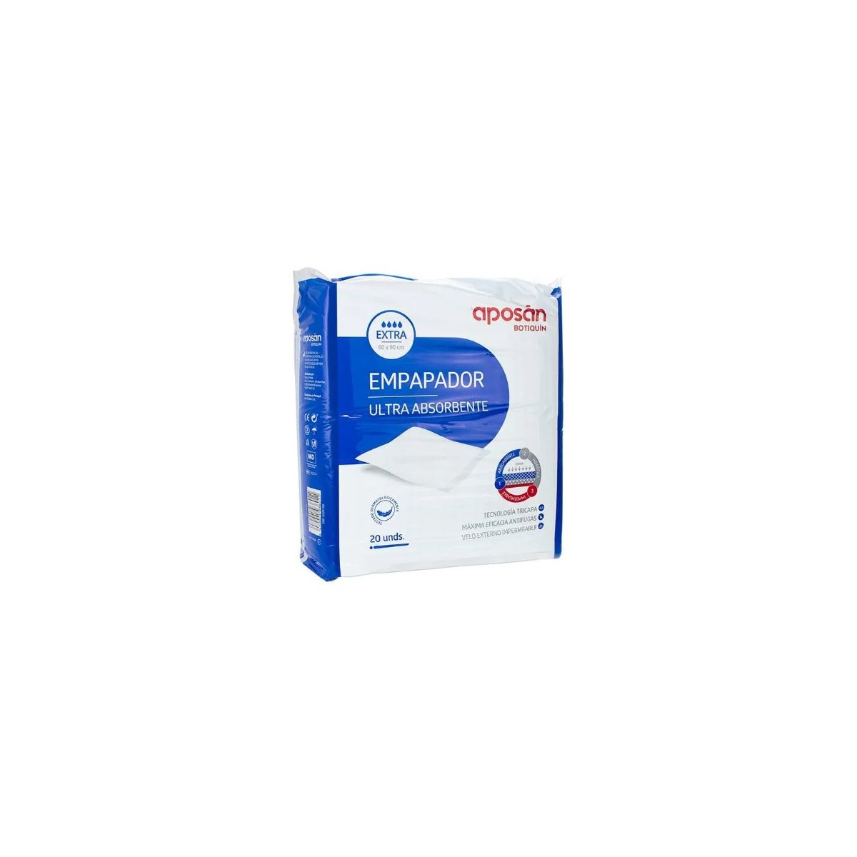 EMPAPADOR ULTRA ABSORBENTE APOSAN 20 UNIDADES...