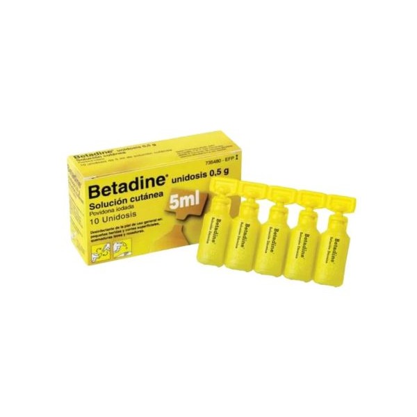 BETADINE UNIDOSIS 05 g SOLUCION CUTANEA 10 envases...