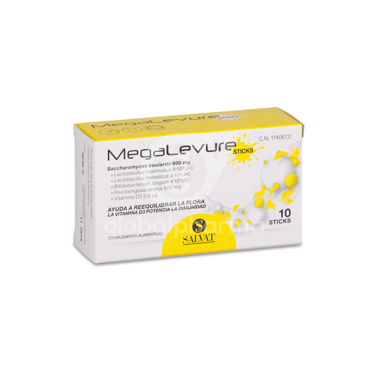 MEGALEVURE  10 STICKS SABOR PLATANO