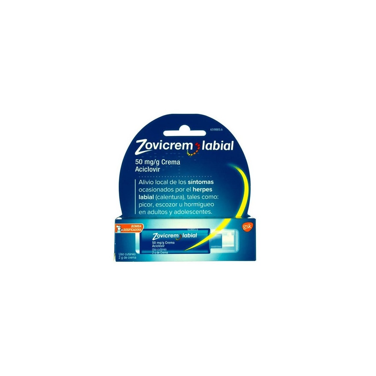 ZOVICREM LABIAL 50 mgg CREMA 1 frasco de 2 g