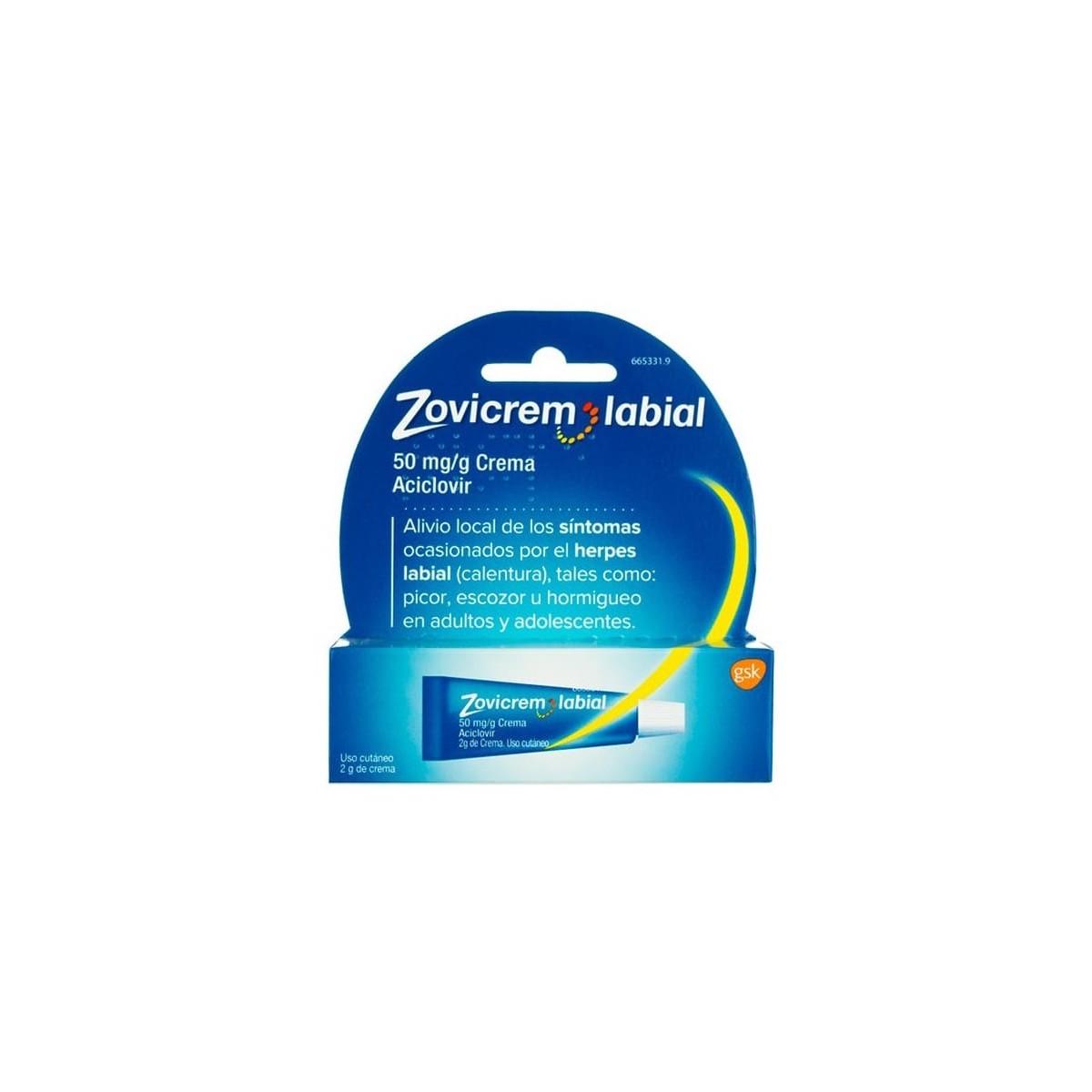 ZOVICREM LABIAL 50 mgg CREMA 1 tubo de 2 g