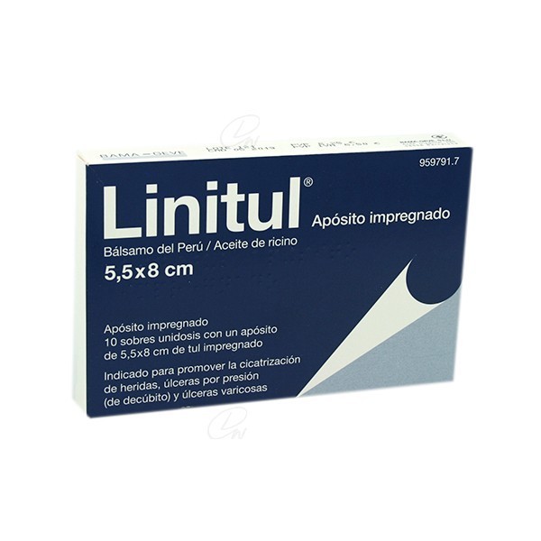 LINITUL APOSITO IMPREGNADO 10 apósitos de 55 x 8 cm