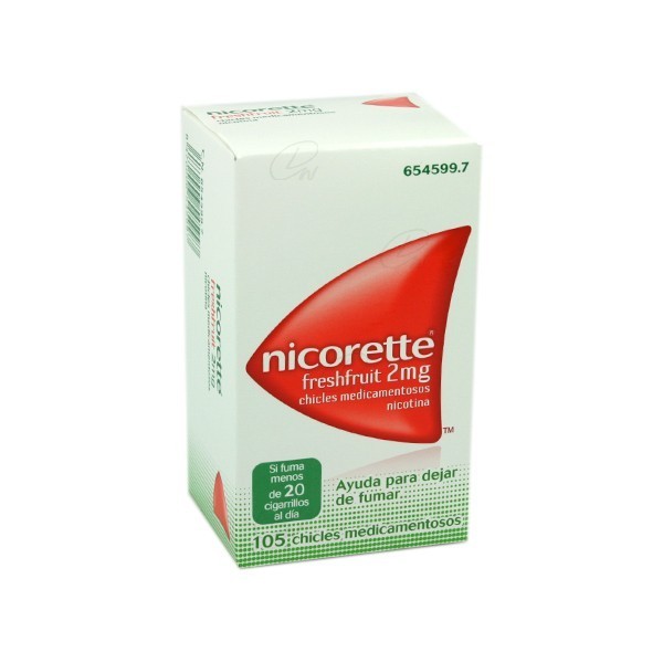 NICORETTE FRESHFRUIT 2 mg CHICLES MEDICAMENTOSOS 105 chicles
