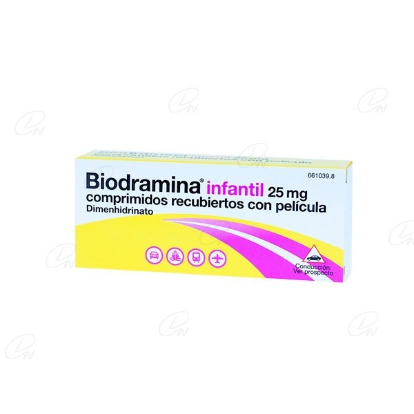 BIODRAMINA INFANTIL 25 mg COMPRIMIDOS RECUBIERTOS CON...
