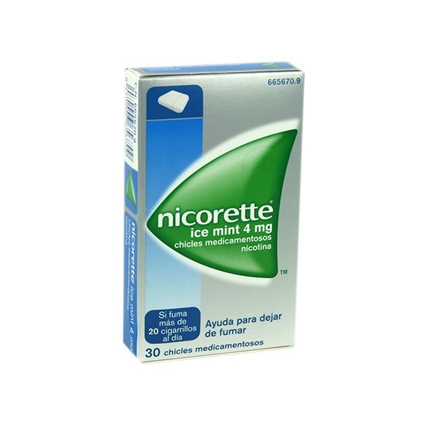 NICORETTE ICE MINT 4 mg CHICLES MEDICAMENTOSOS 30 chicles