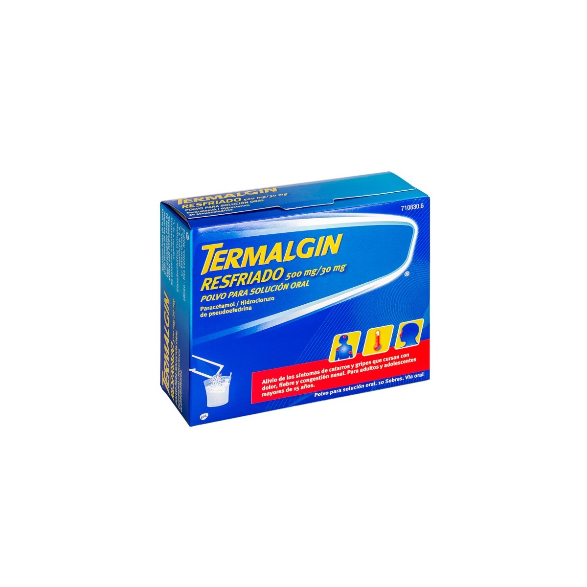 TERMALGIN RESFRIADO 500mg30mg  POLVO PARA...
