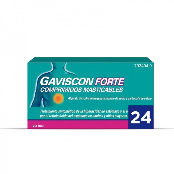 GAVISCON FORTE 24 COMPRIMIDOS MASTICABLES