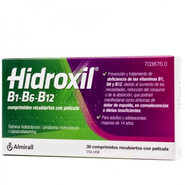 HIDROXIL B1 B6 B12 30 COMPRIMIDOS RECUBIERTOS