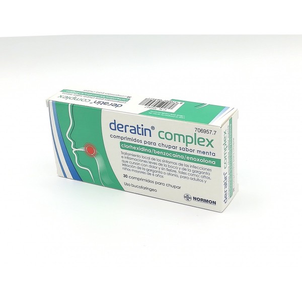 DERATIN COMPLEX COMPRIMIDOS PARA CHUPAR SABOR MENTA 30...