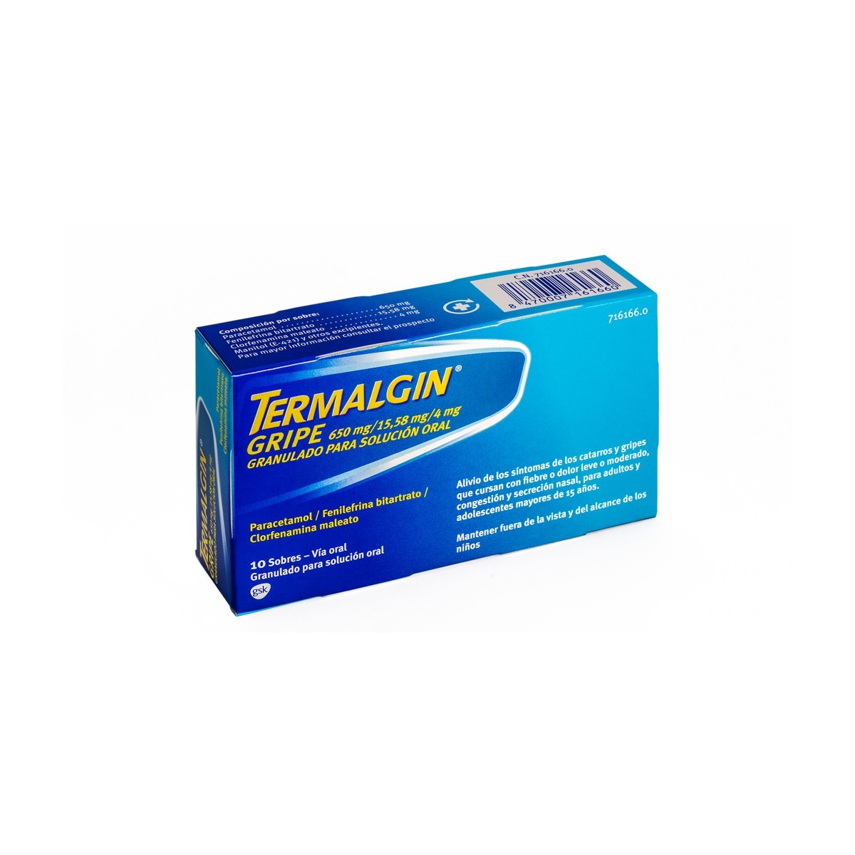 TERMALGIN GRIPE 650410 MG 10 SOBRES GRANULADO...